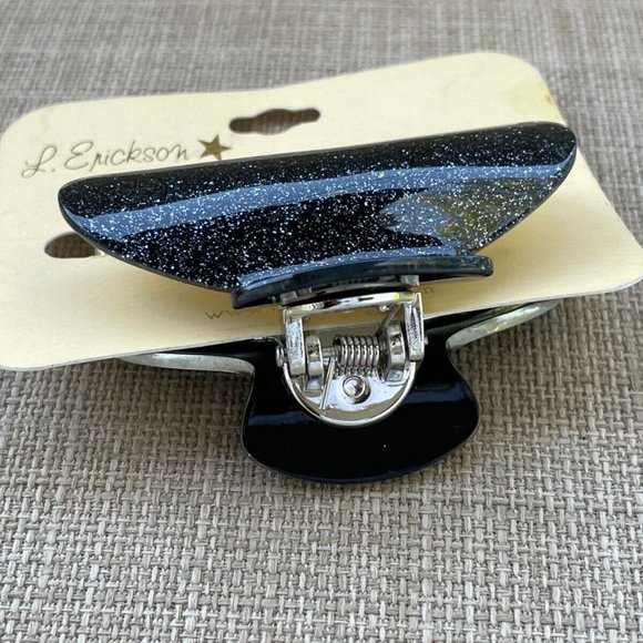 L.Erickson Women Hair Clip Black Jaw Clip Hair Accessory New with defect - Picture 5 of 10
